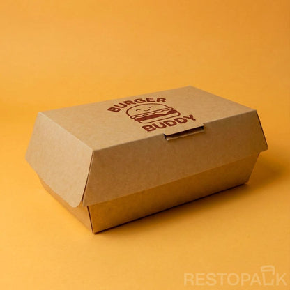 Custom Kraft Paper Burger Boxes with Logo