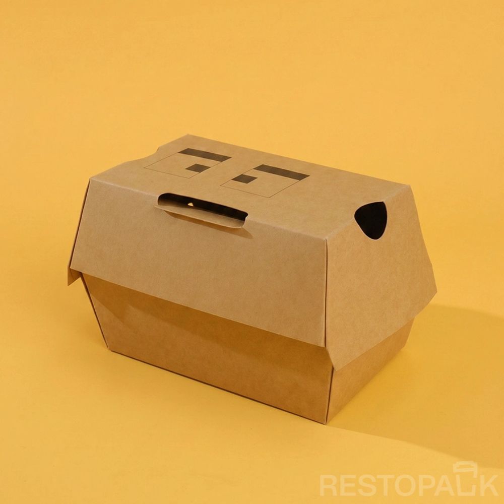 Custom Kraft Paper Burger Boxes with Logo