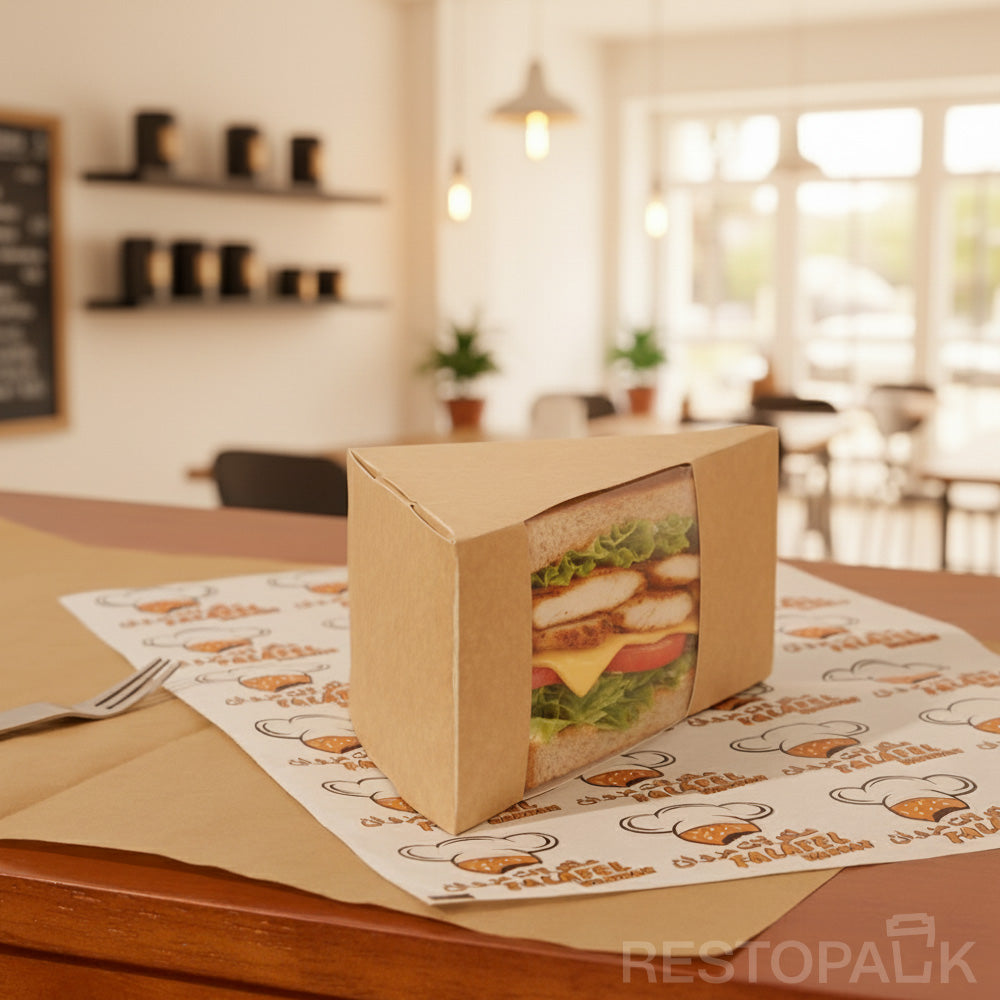 Custom Kraft Paper Sandwich Box with Window