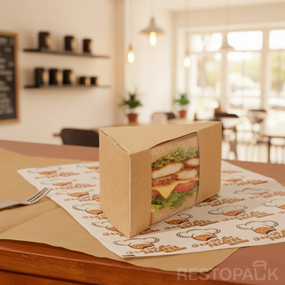 Custom Kraft Paper Sandwich Box with Window
