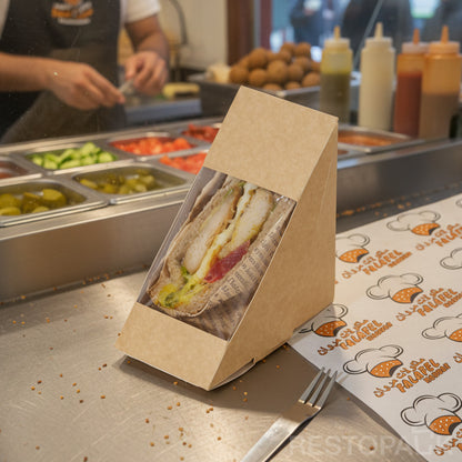 Custom Kraft Paper Sandwich Box with Window
