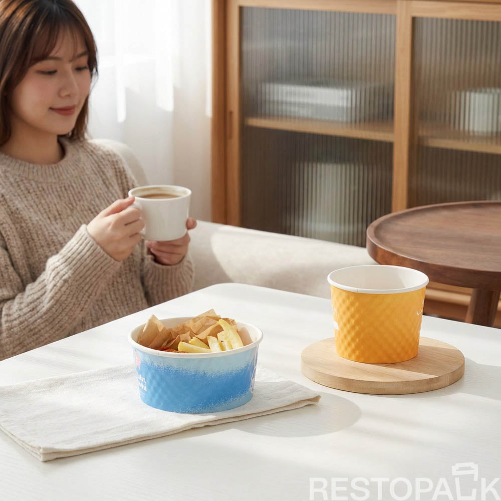 Custom Printed Double Wall Bubble Paper Bowl