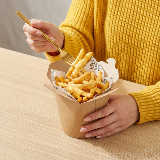 Custom Printed Kraft French Fries Packaging Box