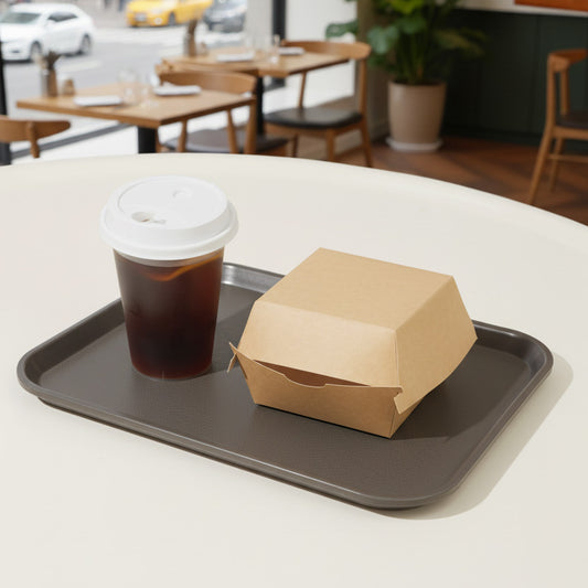 Custom Printed Brown Kraft Paper Burger Box with White Food-Grade Lining