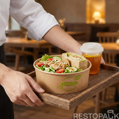 Custom Printed Kraft Paper Food Bowl