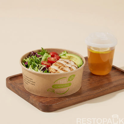 Custom Printed Kraft Paper Food Bowl