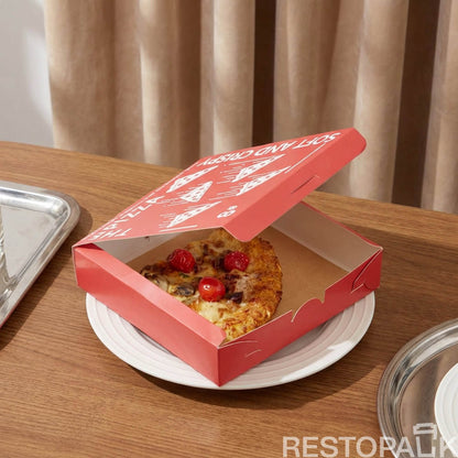 Custom Red Printed White Card Pizza Box