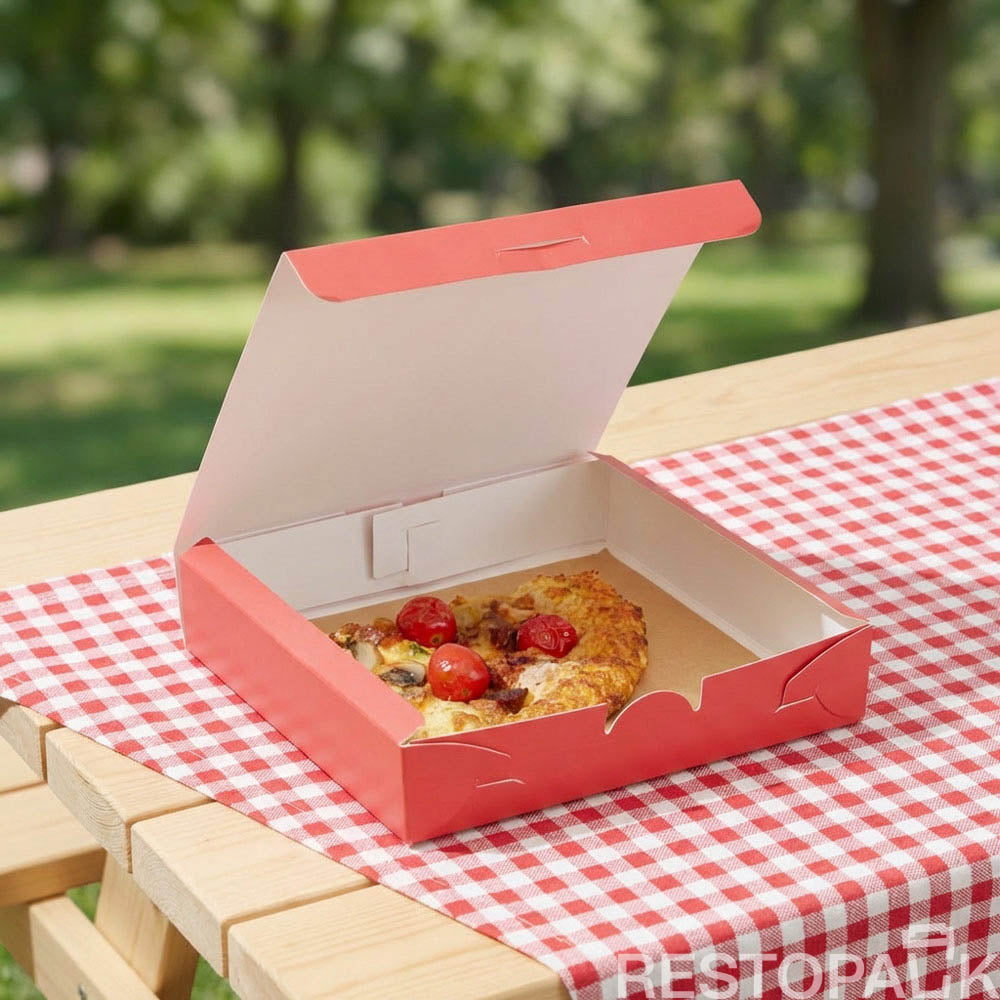 Custom Red Printed White Card Pizza Box
