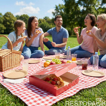 Custom Red Printed White Card Pizza Box