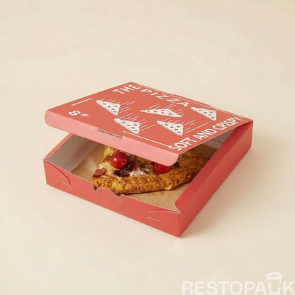 Custom Red Printed White Card Pizza Box