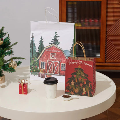 Customizable Christmas Barn Paper Gift Bag