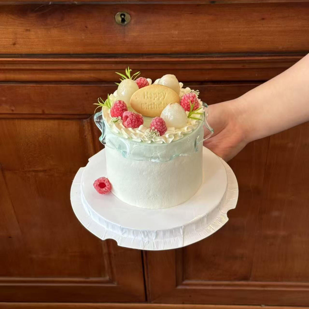 Customizable White Raised Round Cake Boards