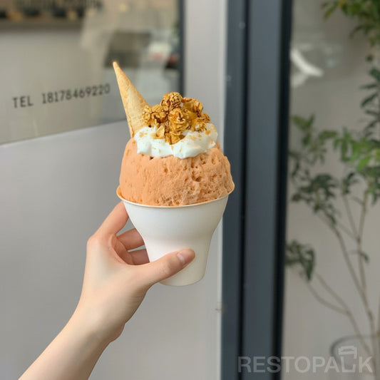 10 oz Eco-Friendly Bagasse Dessert Cup for Ice Cream and Cake