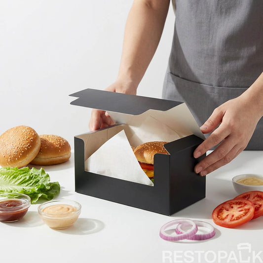 Eco-Friendly Rectangular Flip Lid Paper Box for Bakery Packaging