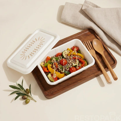 Eco Pulp Takeaway Box with Crisp Retention Design