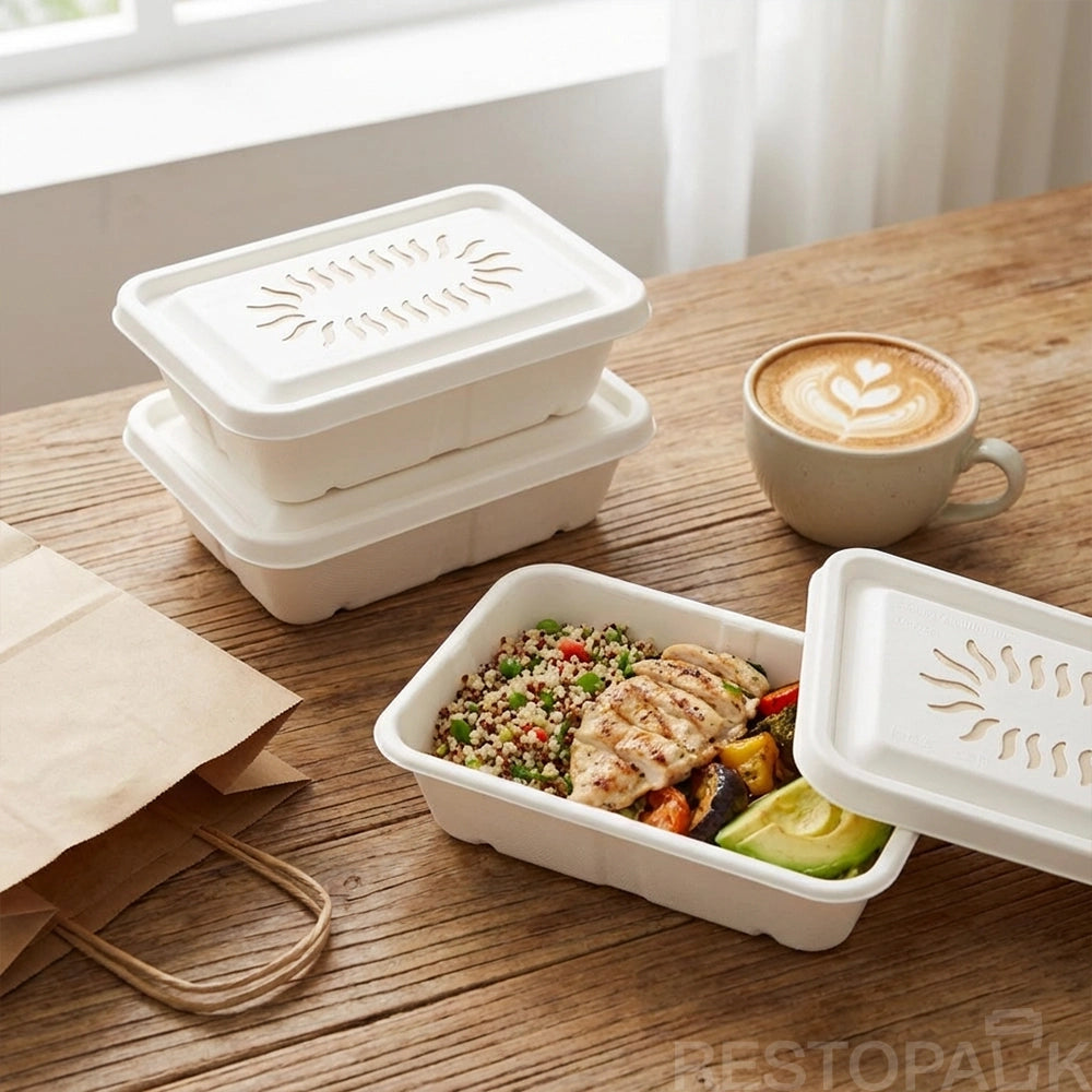 Eco Pulp Takeaway Box with Crisp Retention Design