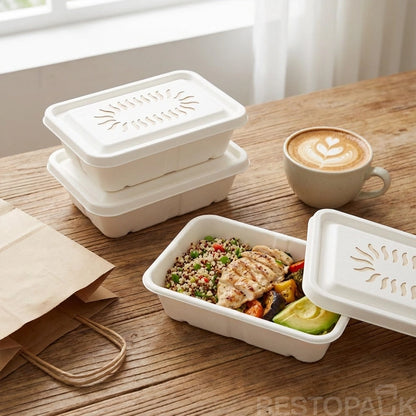 Eco Pulp Takeaway Box with Crisp Retention Design