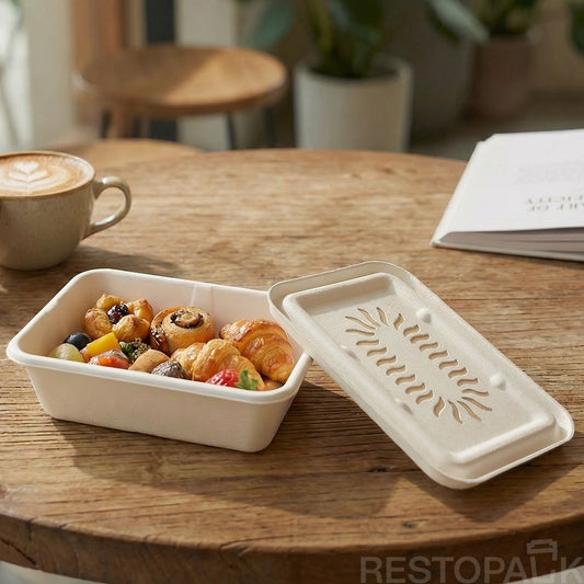 Eco Pulp Takeaway Box with Crisp Retention Design
