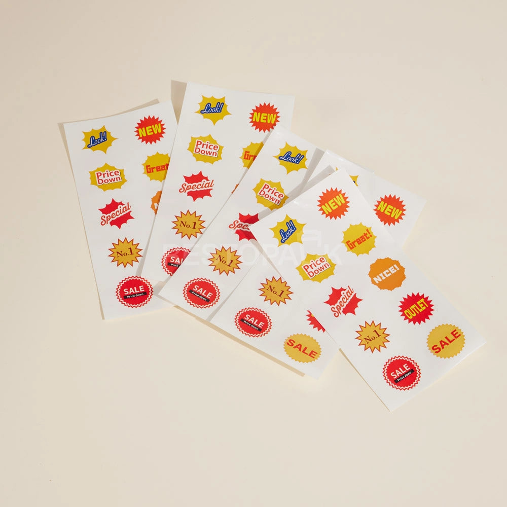 Explosion Style Price Stickers - 50/Pack