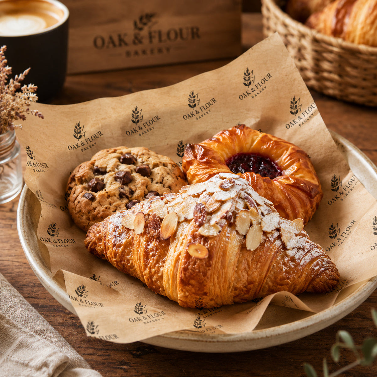 Custom basket liner paper for restaurants