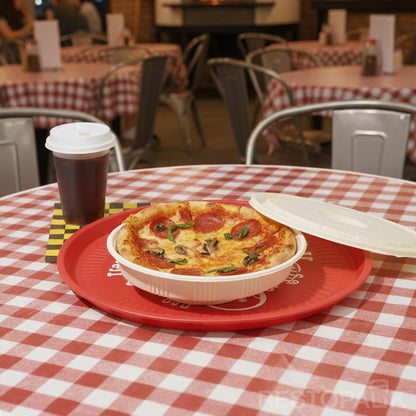 Flat Round Cornstarch Container