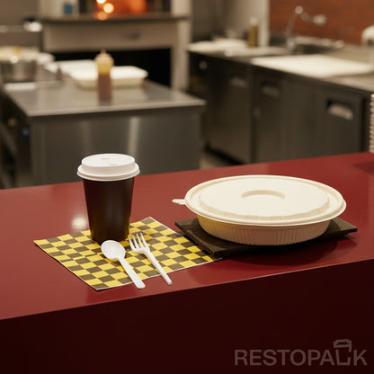 Flat Round Cornstarch Container