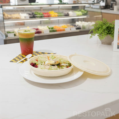 Flat Round Cornstarch Container