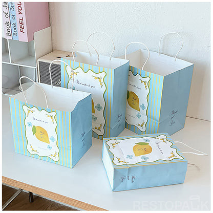 Handheld Lemon Letter Kraft Paper Bakery Bags