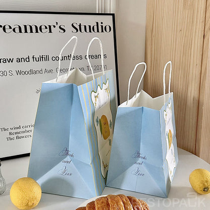 Handheld Lemon Letter Kraft Paper Bakery Bags