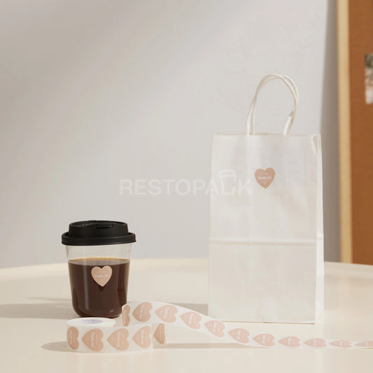 Heart Shaped Thank You Seal Sticker Roll - 500/Roll