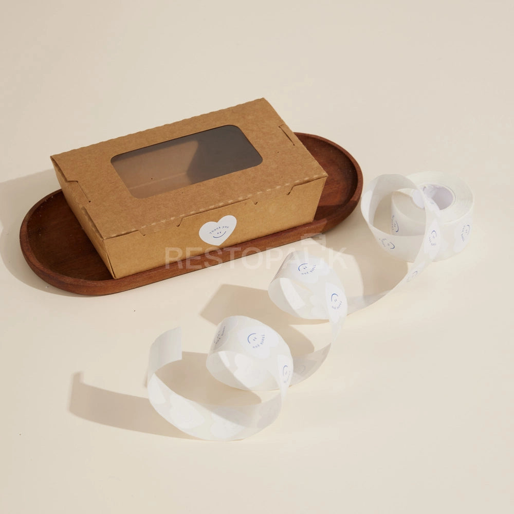 Heart Shaped Thank You Seal Sticker Roll - 500/Roll