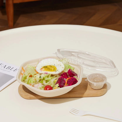 34 oz Hexagonal Bagasse Bowl – Compostable Bagasse Food Container