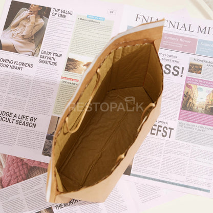 Kraft Paper Bubble Lined Takeaway Bag with Tear-Open Handle