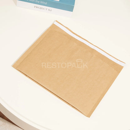 Kraft Paper Bubble Lined Takeaway Bag with Tear-Open Handle