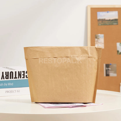 Kraft Paper Bubble Lined Takeaway Bag with Tear-Open Handle