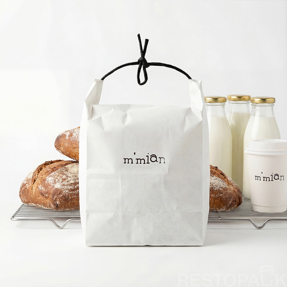 Kraft Paper Bag with Handle – Eco-Friendly Shopping & Take-Out Bag