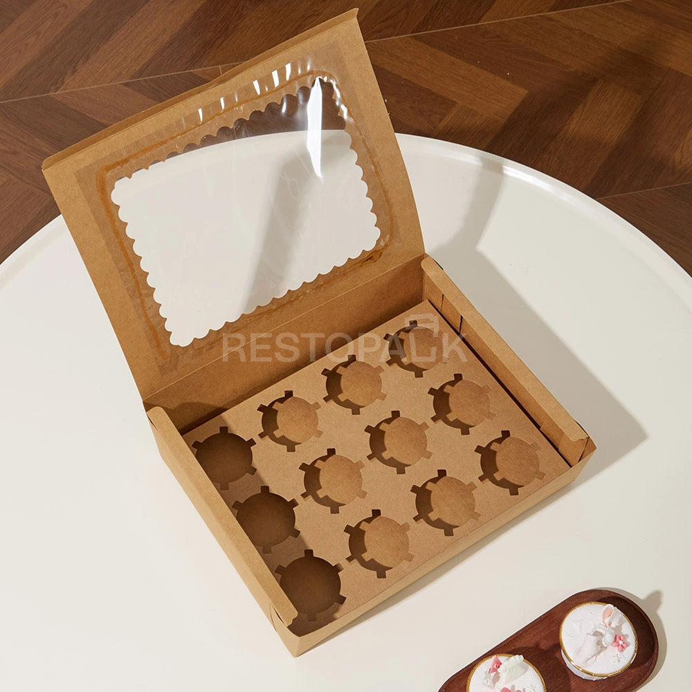 Window Cupcake / Muffin Box with Slot Insert (4/6/12 Cup)