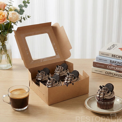 Window Cupcake / Muffin Box with Slot Insert (4/6/12 Cup)