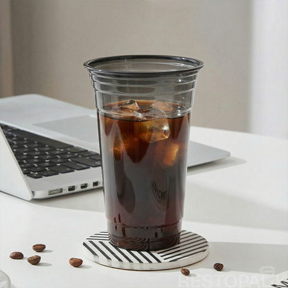 PET Black Cold Drink Coffee Cups