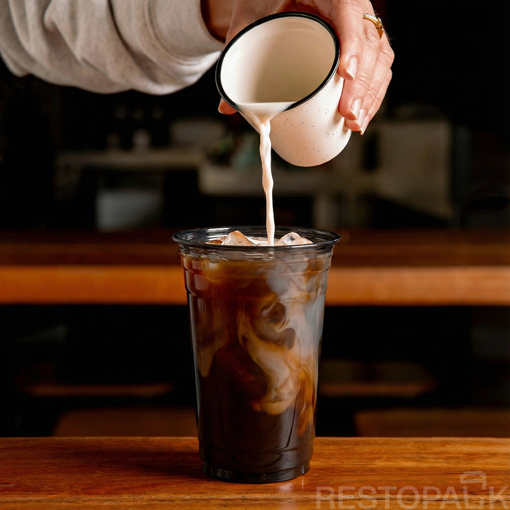 PET Black Cold Drink Coffee Cups