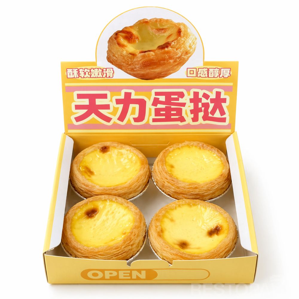 Printed Paper Egg Tart Boxes with Logo Customization