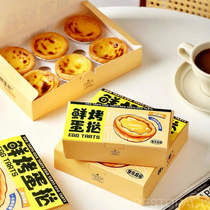 Printed Paper Egg Tart Boxes with Logo Customization