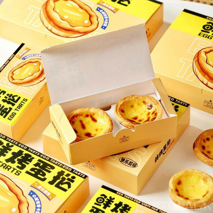 Printed Paper Egg Tart Boxes with Logo Customization