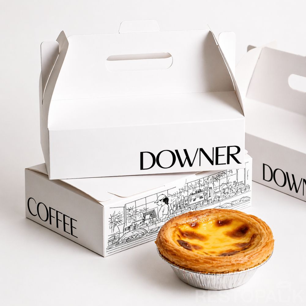 Printed Paper Egg Tart Boxes with Logo Customization