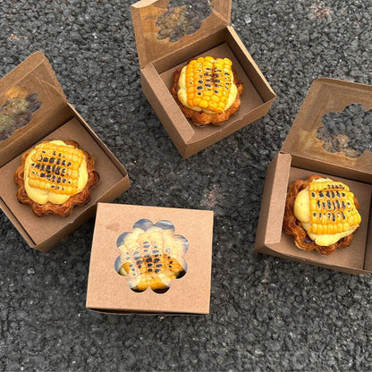 Printed Paper Egg Tart Boxes with Logo Customization