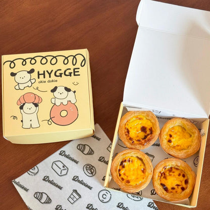 Printed Paper Egg Tart Boxes with Logo Customization