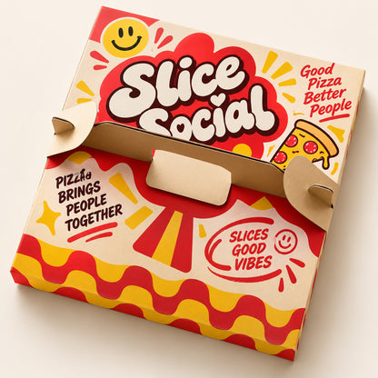 Custom Printed Pizza Boxes with Carry Handles