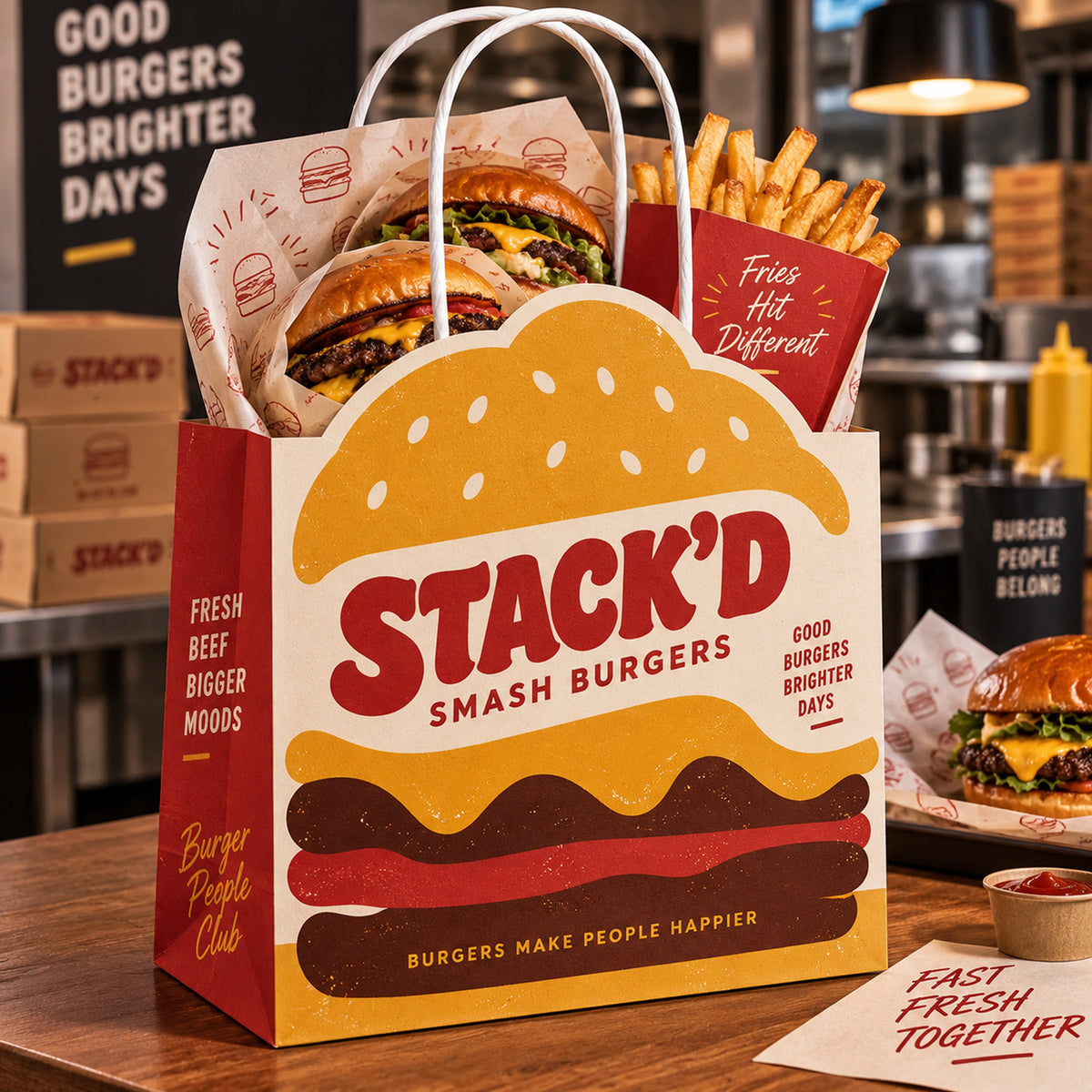 Custom Shaped Die-Cut Paper Shopping Bags