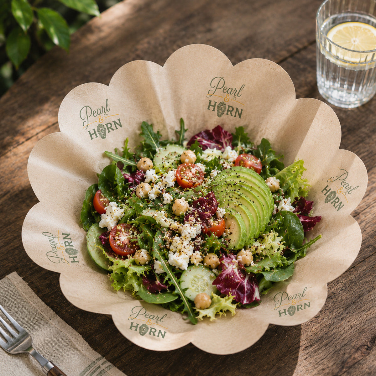Custom flower paper liner for trays and plates
