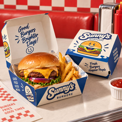 Custom Branded Burger Takeout Boxes